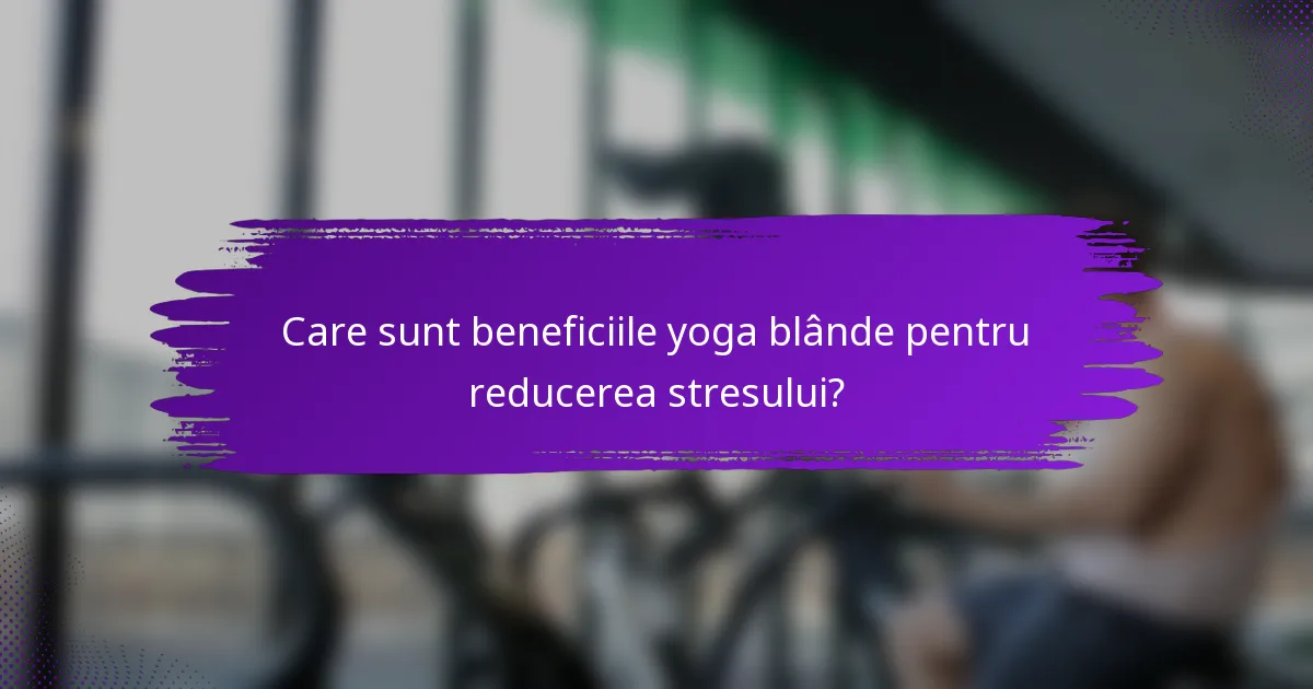 Care sunt beneficiile yoga blânde pentru reducerea stresului?