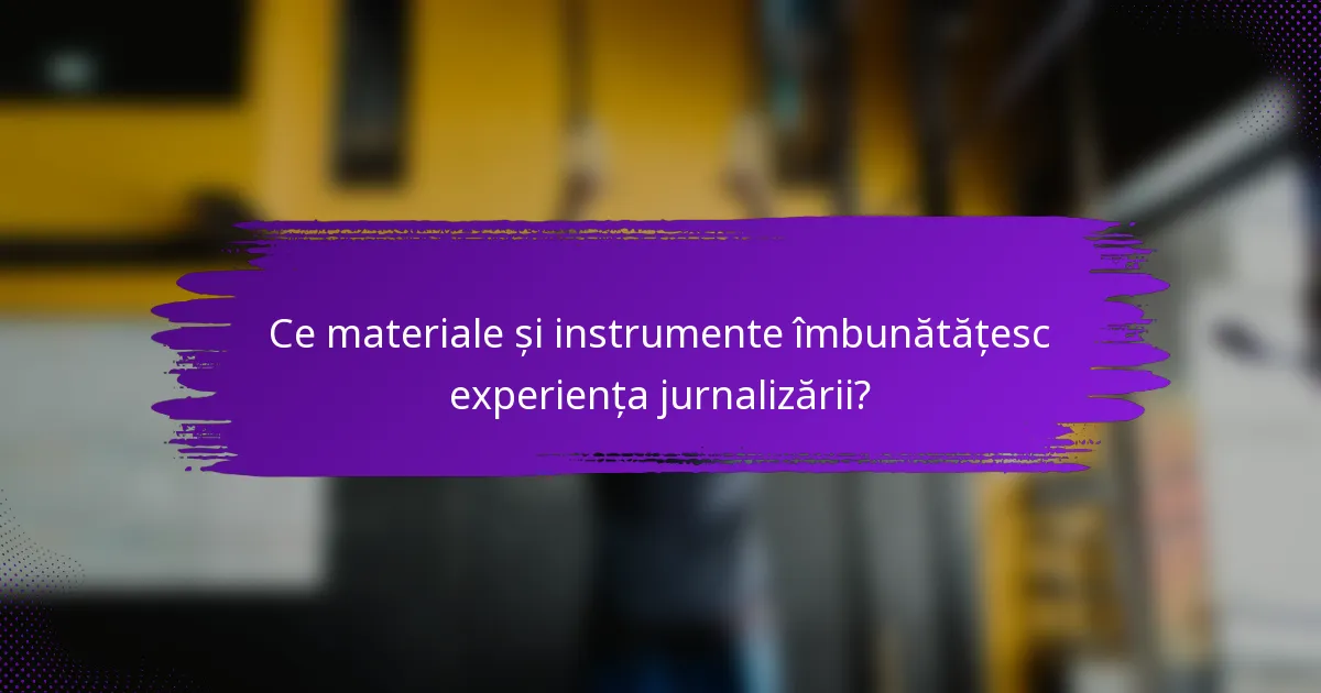Ce materiale și instrumente îmbunătățesc experiența jurnalizării?