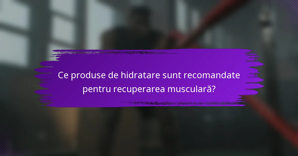 Ce produse de hidratare sunt recomandate pentru recuperarea musculară?