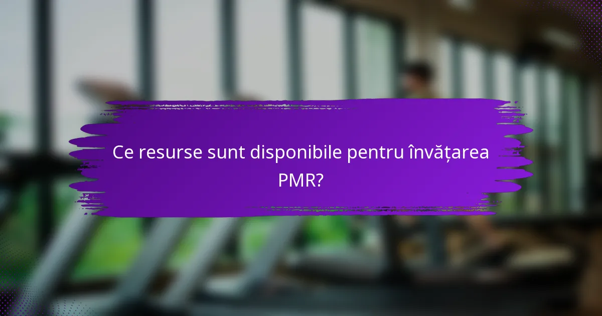 Ce resurse sunt disponibile pentru învățarea PMR?