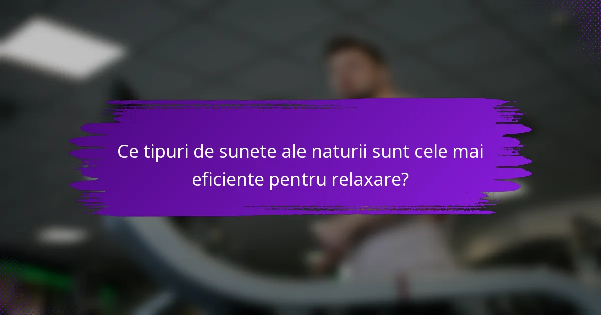 Ce tipuri de sunete ale naturii sunt cele mai eficiente pentru relaxare?
