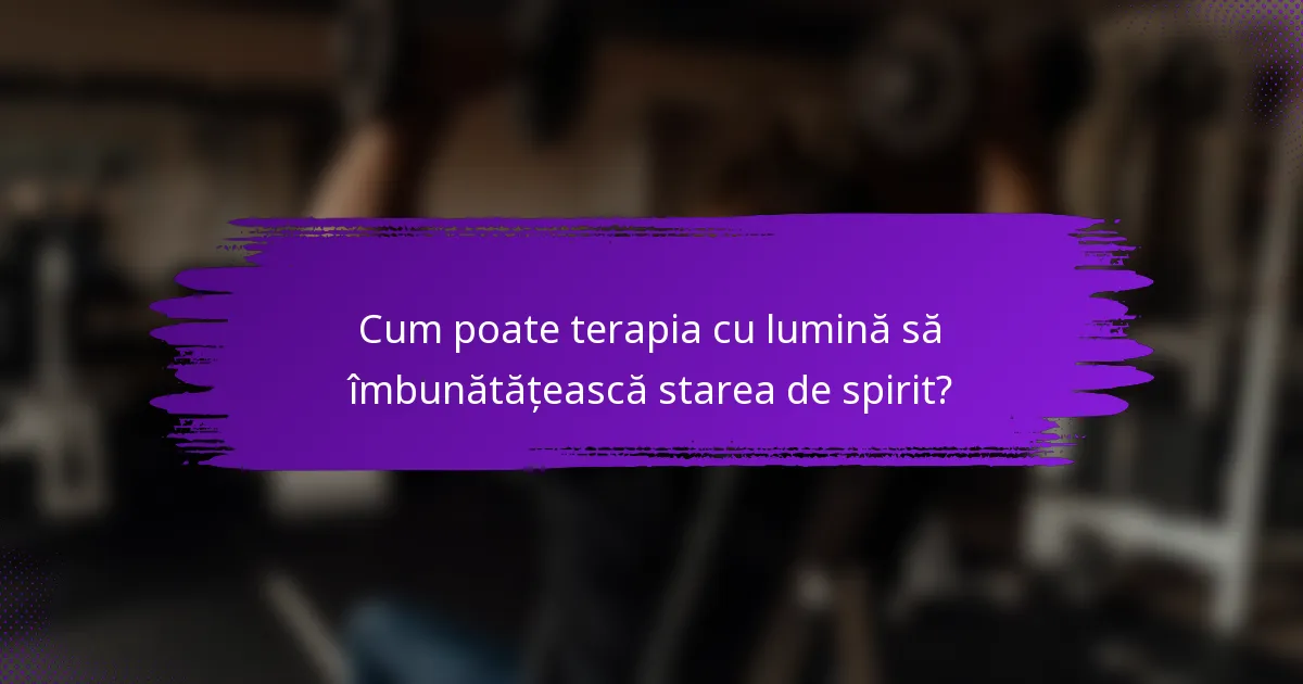 Cum poate terapia cu lumină să îmbunătățească starea de spirit?