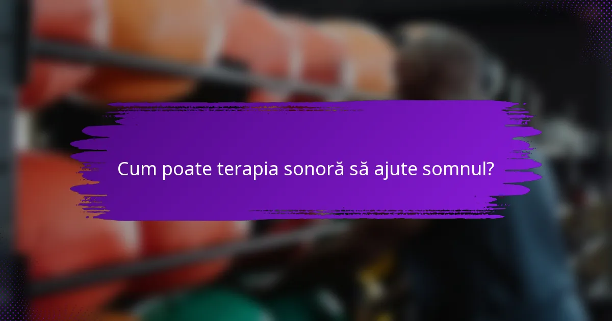 Cum poate terapia sonoră să ajute somnul?