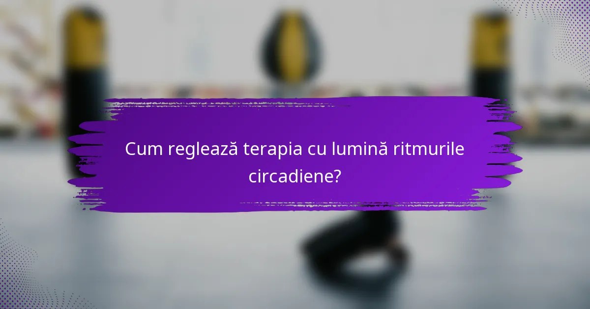 Cum reglează terapia cu lumină ritmurile circadiene?